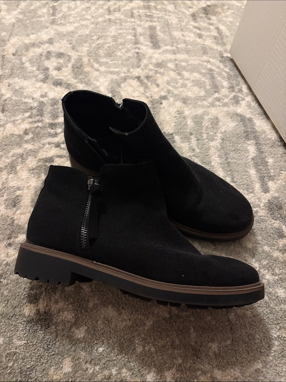 Spritz Black Suede Chukka Boots with Side Zip